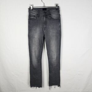 MOTHER The Insider crop Step Fray Jeans Size 24 Dark Grey Punk Grunge Casual